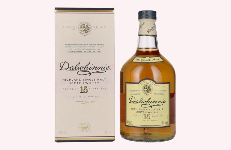 Dalwhinnie 15 Years Old Highland Single Malt Scotch Whisky 43% Vol. 1l in geschenkverpakking