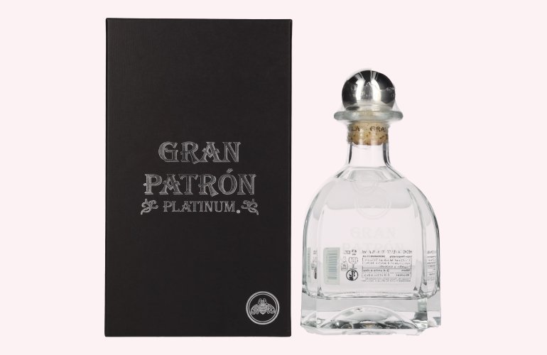 Gran Patrón Tequila PLATINUM Silver 100% de Agave 40% Vol. 0,7l in geschenkverpakking