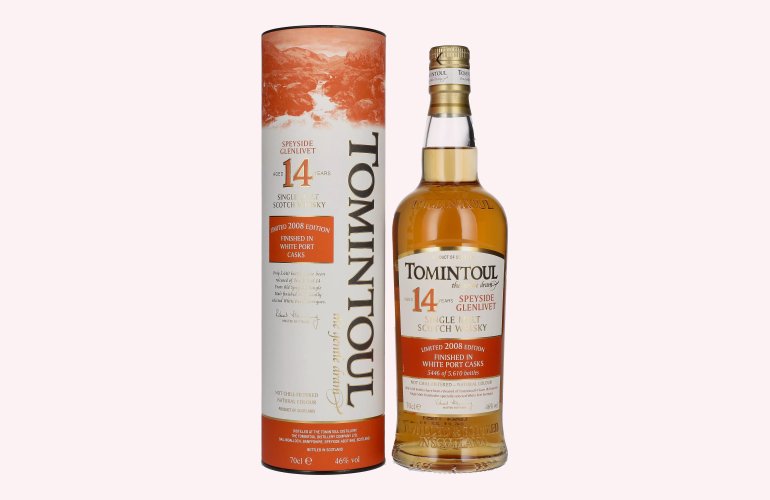 Tomintoul 14 Years Old WHITE PORT CASK Finish Limited Edition 2008 46% Vol. 0,7l in geschenkverpakking