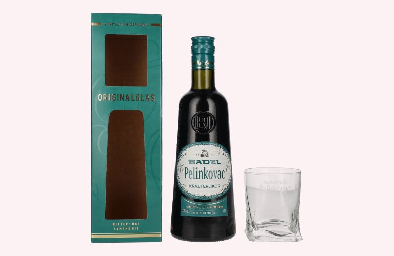 Badel Pelinkovac GORKI 31% Vol. 0,7l en boîte cadeau avec Verre