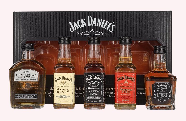 Jack Daniel's FAMILY OF FINE SPIRITS 39% Vol. 5x0,05l en boîte cadeau