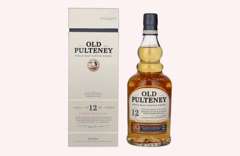 Old Pulteney 12 Years Old Single Malt Scotch Whisky 40% Vol. 0,7l en boîte cadeau