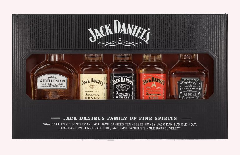 Jack Daniel's FAMILY OF FINE SPIRITS 39% Vol. 5x0,05l en boîte cadeau