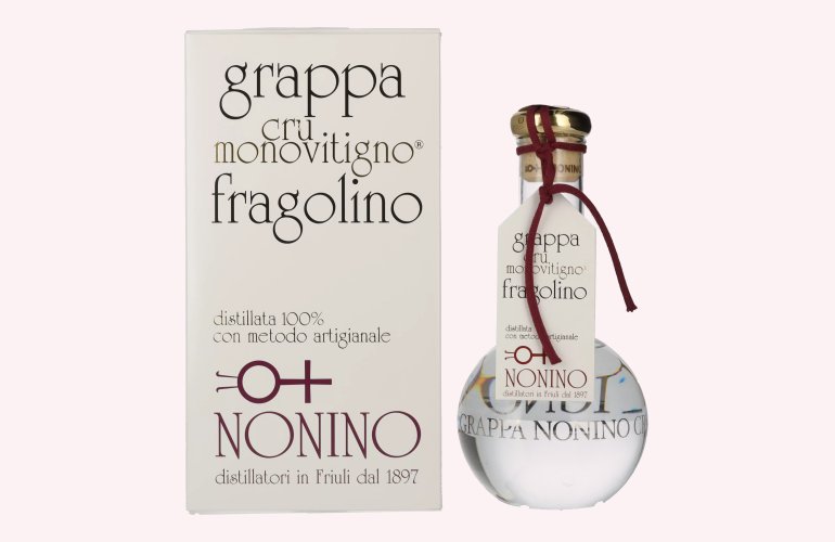 Nonino Grappa Cru Monovitigno Fragolino 45% Vol. 0,5l en boîte cadeau