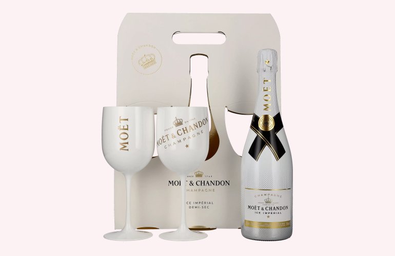 Moët & Chandon Champagne ICE IMPÉRIAL Demi-Sec 12,5% Vol. 0,75l en boîte cadeau avec 2 Verres weiß