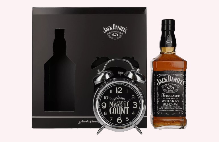 Jack Daniel's Tennessee Whiskey 40% Vol. 0,7l in geschenkverpakking met Wecker