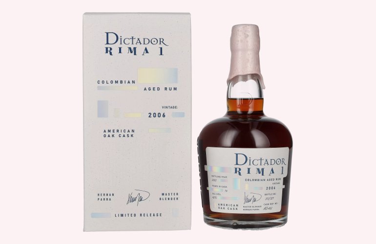 Dictador RIMA 1 16 Years Old AMERICAN OAK Cask Vintage 2006 42% Vol. 0,7l in geschenkverpakking