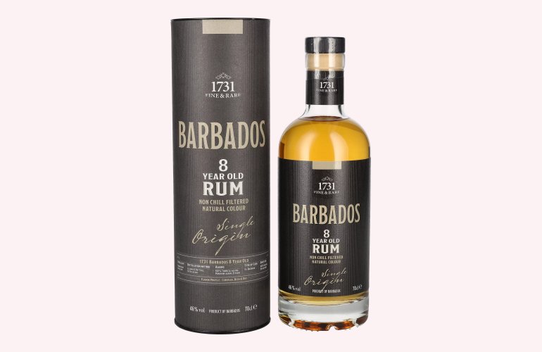 1731 Fine & Rare BARBADOS 8 Years Old Single Origin Rum 46% Vol. 0,7l in geschenkverpakking