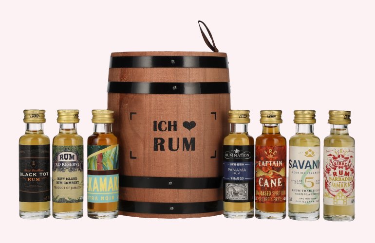 ICH LIEBE RUM Tasting Fass 41,7% Vol. 7x0,02l in Holzkiste