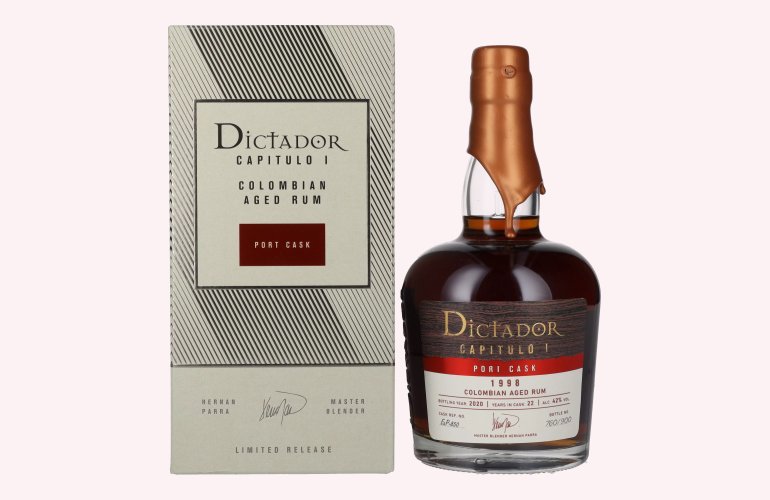 Dictador CAPITULO I 22 Years Old Port Cask Colombian Aged Rum 1998 42% Vol. 0,7l in geschenkverpakking