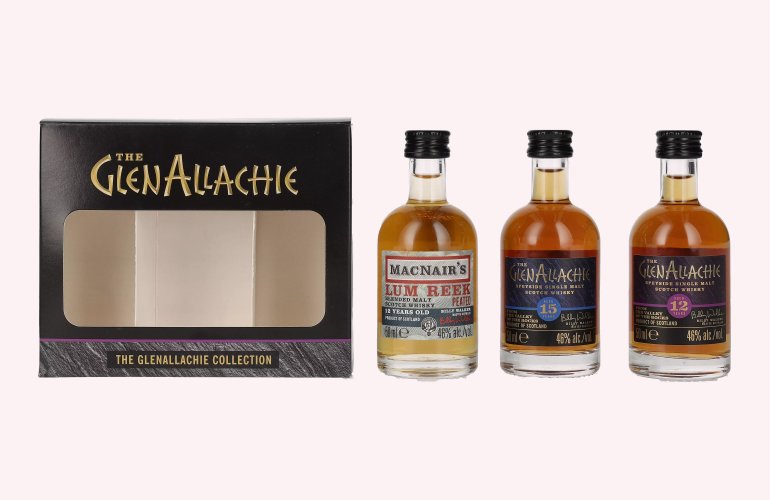 The GlenAllachie COLLECTION Set (12 YO + 15 YO + MacNair's 12 YO) 46% Vol. 3x0,05l