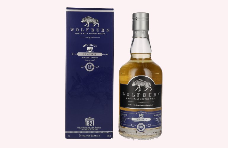 Wolfburn LANGSKIP Single Malt Scotch Whisky 58% Vol. 0,7l en boîte cadeau