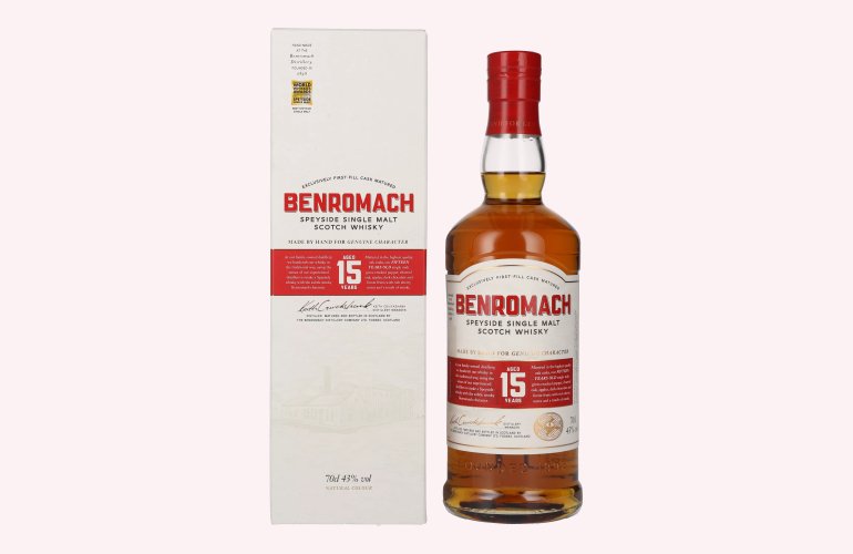 Benromach 15 Years Old Speyside Single Malt - New Design 43% Vol. 0,7l in geschenkverpakking