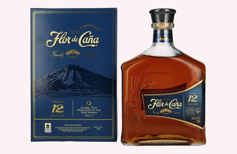 Flor de Caña Centenario 12 Years Old Rum 40% Vol. 0,7l in Giftbox