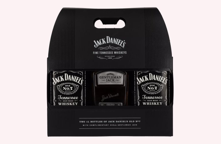 Jack Daniel's Travel Pack 40% Vol. 2x1l en boîte cadeau + 1x0,2l