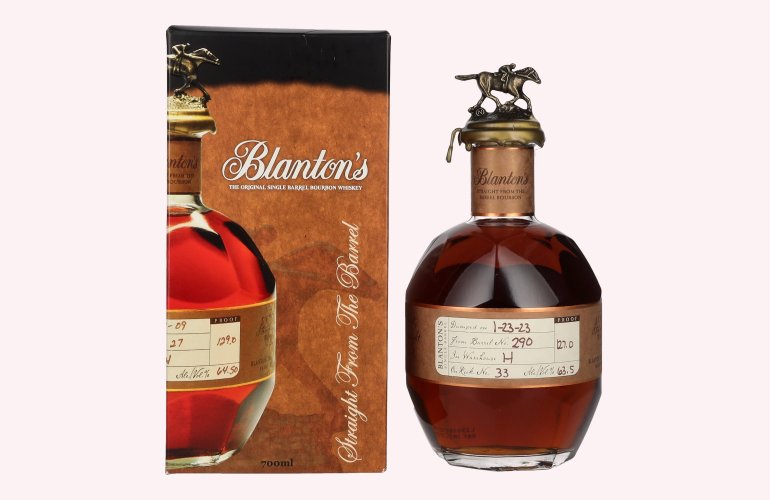 Blanton's STRAIGHT FROM THE BARREL BOURBON 63,5% Vol. 0,7l in geschenkverpakking