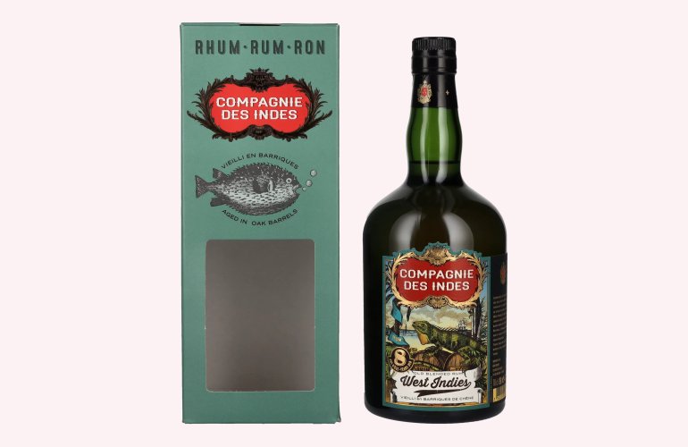 Compagnie des Indes West Indies 8 Years Old Blended Rum 40% Vol. 0,7l in geschenkverpakking