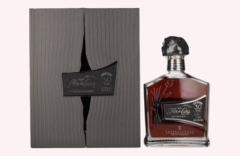 Flor de Caña 30 Years Old V Generaciones Single Barrel 1988 45% Vol. 0,7l in geschenkverpakking