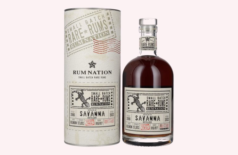 Rum Nation Rare Rums SAVANNA 2006/2022 57,7% Vol. 0,7l en boîte cadeau