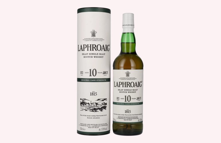 Laphroaig 10 Years Old Original Cask Strength Batch 13 57,9% Vol. 0,7l en boîte cadeau