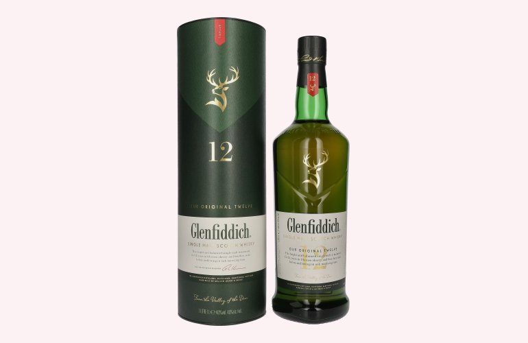 Glenfiddich 12 Years Old Single Malt Scotch Whisky 40% Vol. 1l en boîte cadeau