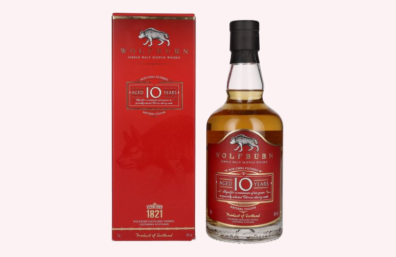 Wolfburn 10 Years Old Single Malt Scotch Whisky 46% Vol. 0,7l in geschenkverpakking