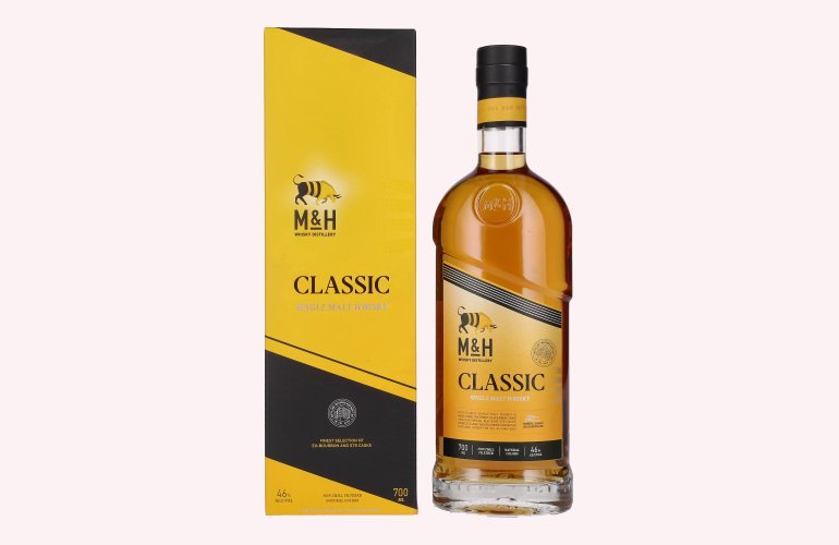 M&H Classic Single Malt Whisky 46% Vol. 0,7l en boîte cadeau