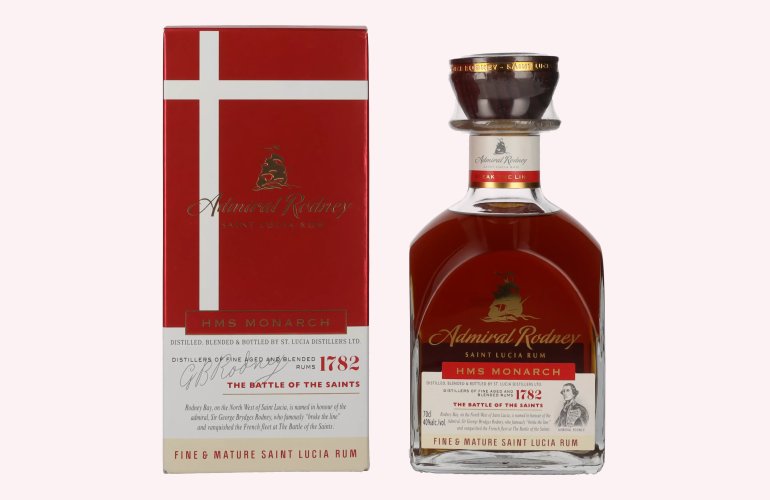 Admiral Rodney HMS MONARCH Saint Lucia Rum 40% Vol. 0,7l en boîte cadeau