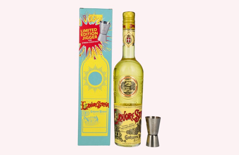 Liquore Strega 40% Vol. 0,7l en boîte cadeau avec Jigger