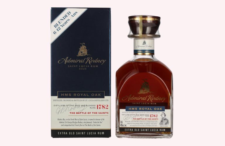 Admiral Rodney HMS ROYAL OAK Extra Old Saint Lucia Rum 40% Vol. 0,7l in geschenkverpakking