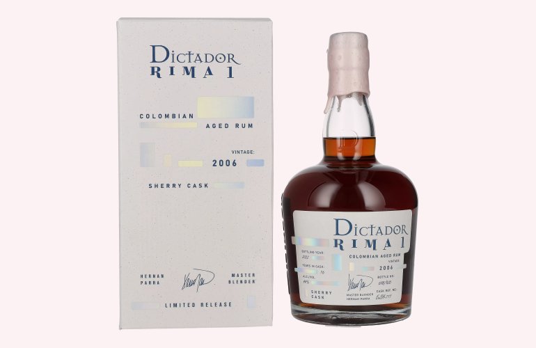 Dictador RIMA 1 16 Years Old SHERRY Cask Vintage 2006 44% Vol. 0,7l in geschenkverpakking