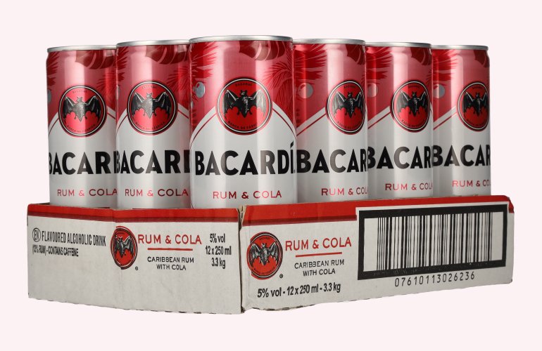 Bacardi Rum & Cola 5% Vol. 12x0,25l Dosen