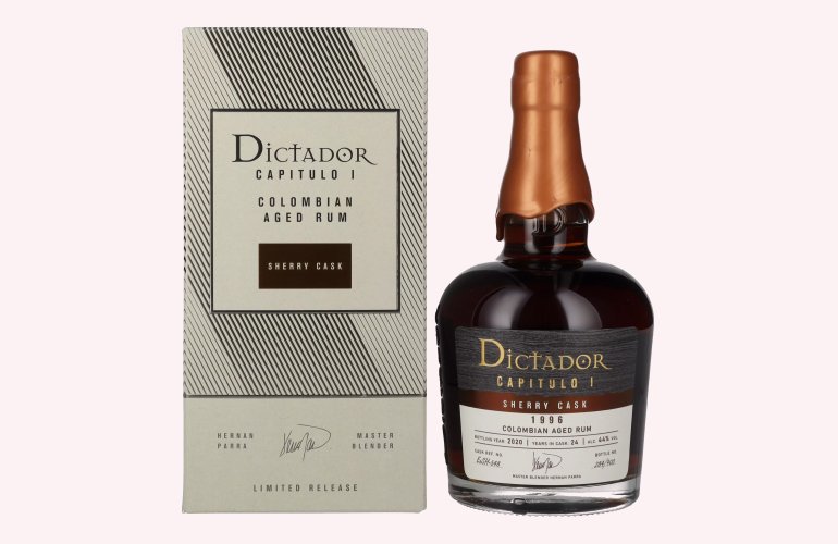 Dictador CAPITULO I 24 Years Old Sherry Cask Colombian Aged Rum 1996 44% Vol. 0,7l en boîte cadeau