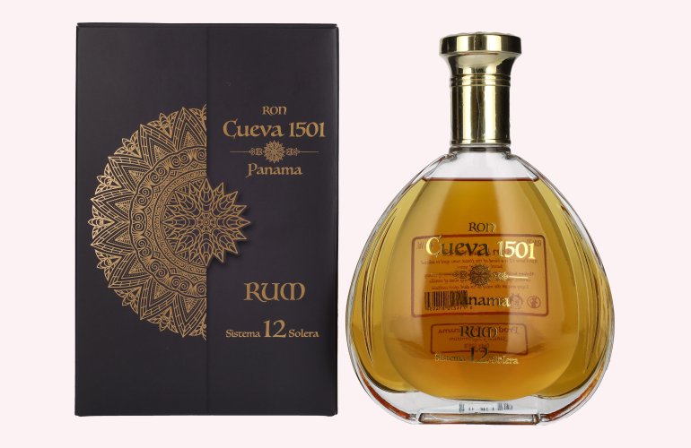 Ron Cueva 1501 Panama 12 Sistema Solera Rum 40% Vol. 0,7l en boîte cadeau