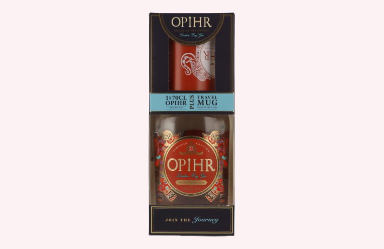 Opihr London Dry Gin EUROPEAN EDITION 43% Vol. 0,7l en boîte cadeau avec Travel Mug