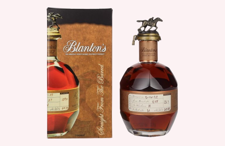 Blanton's STRAIGHT FROM THE BARREL BOURBON 65,9% Vol. 0,7l en boîte cadeau