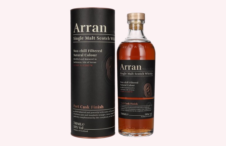 Arran Single Malt PORT CASK FINISH Single Malt Scotch Whisky 50% Vol. 0,7l en boîte cadeau