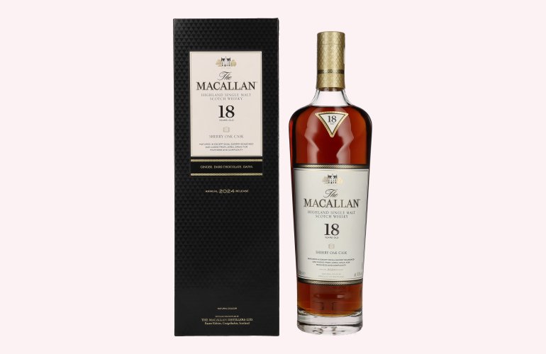 The Macallan 18 Years Old SHERRY OAK CASK 2024 43% Vol. 0,7l in geschenkverpakking