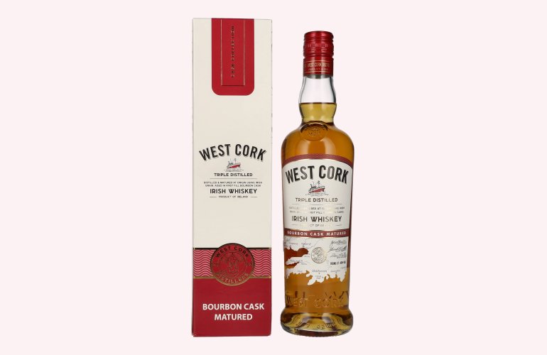 West Cork Blended Irish Whiskey Bourbon Cask 40% Vol. 0,7l en boîte cadeau