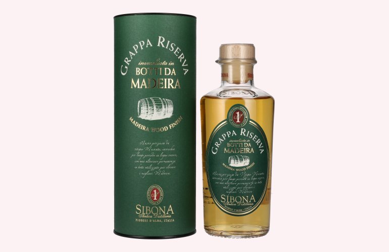 Sibona GRAPPA RISERVA Botti Da MADEIRA 40% Vol. 0,5l in geschenkverpakking