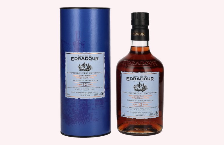 Edradour 12 Years Old SINGER-FISCHER Spätburgunder Barrique Finish #3 53,9% Vol. 0,7l in Giftbox