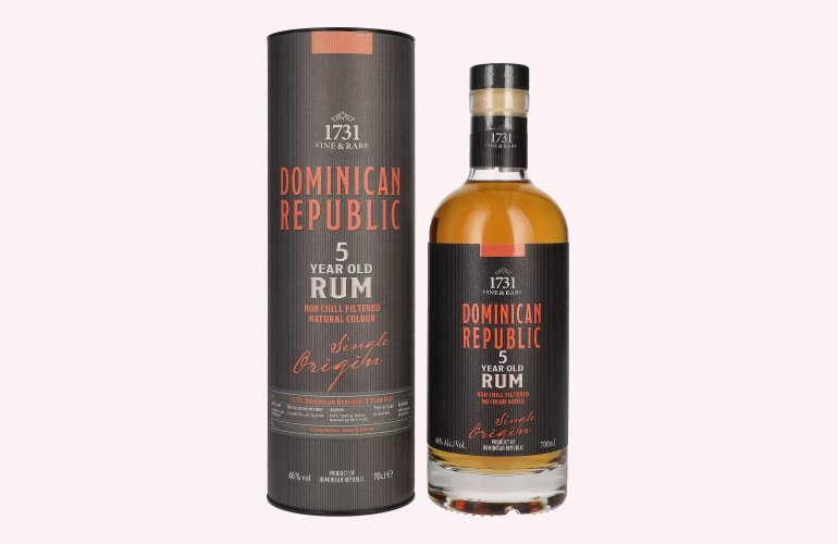 1731 Fine & Rare DOMINICAN REPUBLIC 5 Years Old Single Origin Rum 46% Vol. 0,7l en boîte cadeau