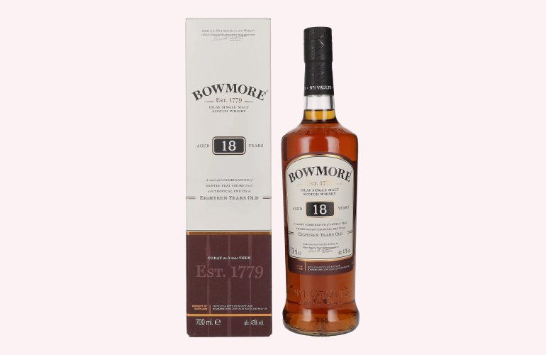 Bowmore 18 Years Old Islay Single Malt Scotch Whisky 43% Vol. 0,7l en boîte cadeau