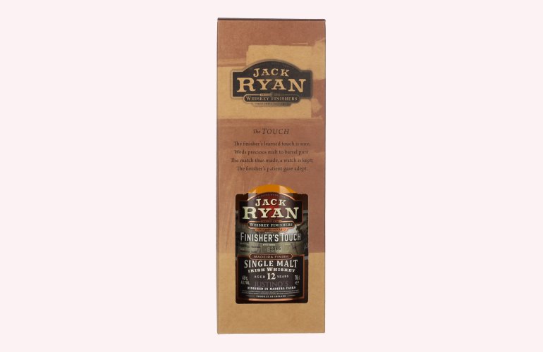 Jack Ryan 12 Years Old FINISHER'S TOUCH Single Malt Irish Whiskey Madeira Finish 46% Vol. 0,7l en boîte cadeau