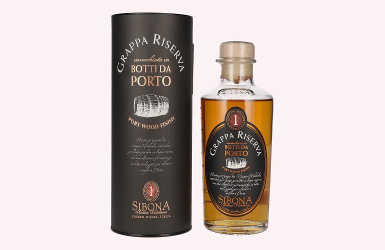 Sibona GRAPPA RISERVA Botti da PORTO 44% Vol. 0,5l en boîte cadeau