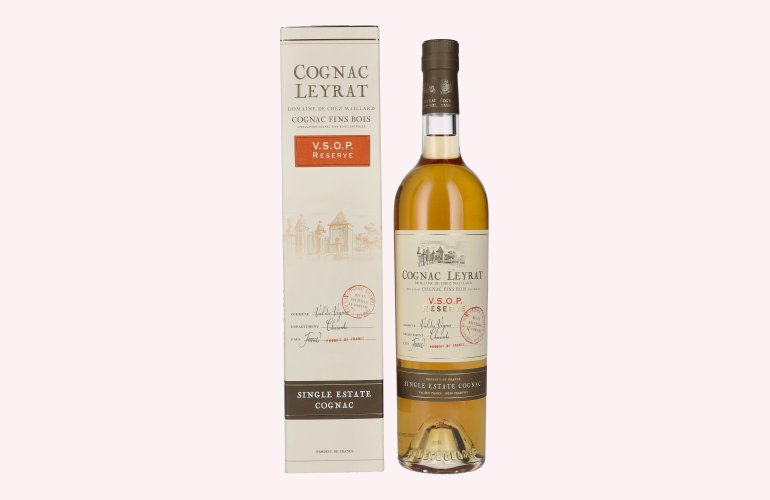 Cognac Leyrat V.S.O.P. Réserve Single Estate Cognac 40% Vol. 0,7l en boîte cadeau