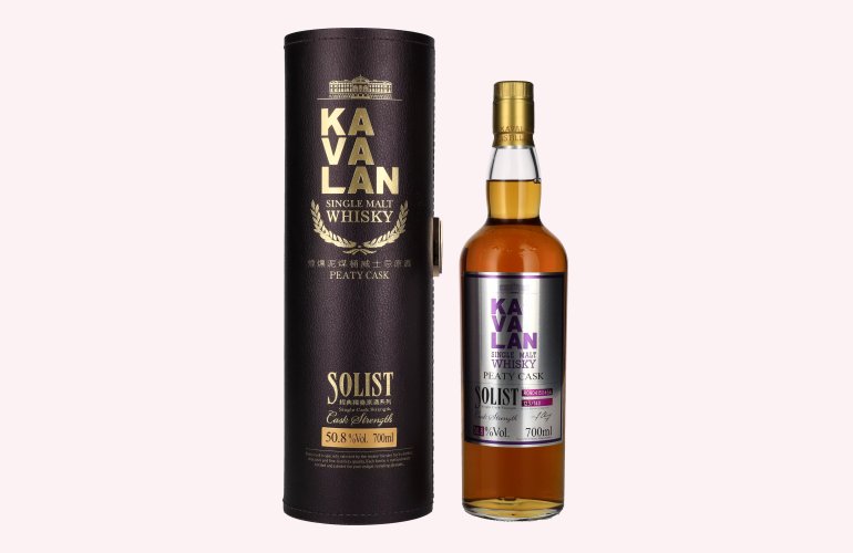 Kavalan SOLIST Single Malt Whisky PEATY CASK Single Cask Strength 50,8% Vol. 0,7l en boîte cadeau