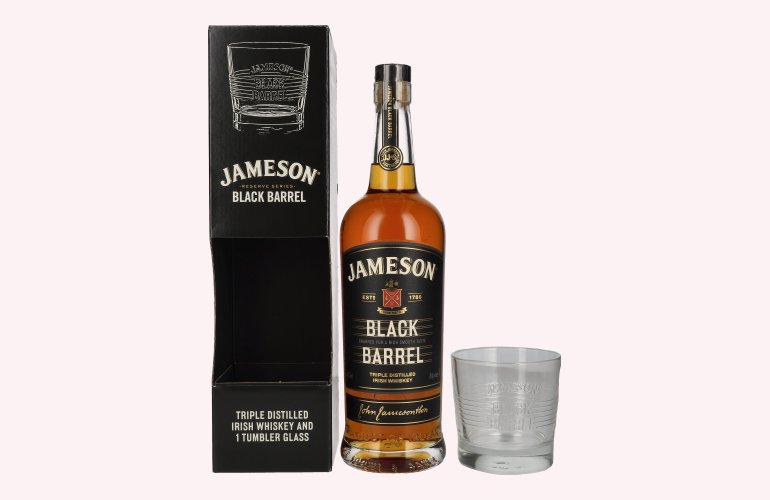 Jameson BLACK BARREL Triple Distilled Irish Whiskey 40% Vol. 0,7l in geschenkverpakking met Tumbler