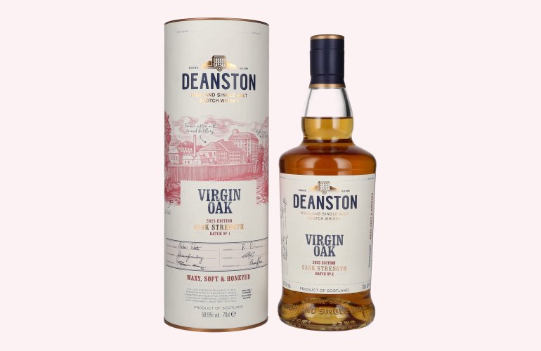 Deanston VIRGIN OAK Highland Single Malt Cask Strength Batch No. 1 Edition 2023 58,5% Vol. 0,7l en boîte cadeau