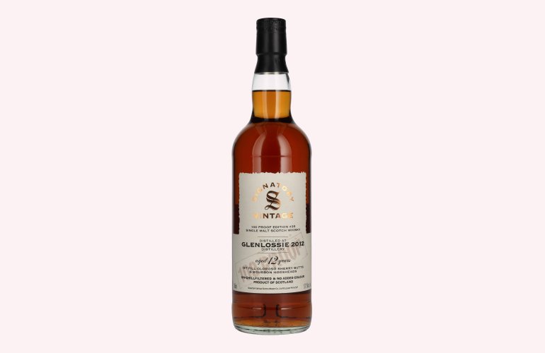 Signatory Vintage 100 Proof Edition GLENLOSSIE 12 Years Old Single Malt #35 2012 57,1% Vol. 0,7l